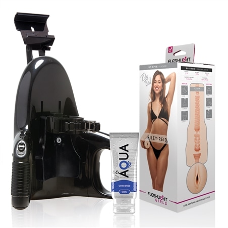 Fleshlight - Vagina Riley Reid Utopia + Lançamento Universal + Lubrificante Aqua Quality 50 Ml - PR2010382194