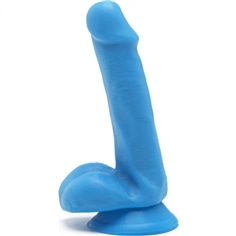 Dildo Happy Dicks 6 Inch com Testiculos Azul Get Real - PR2010352674