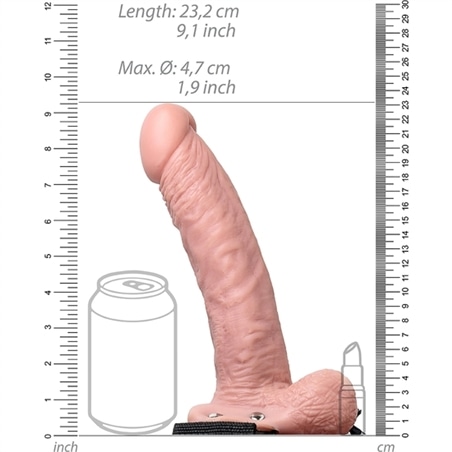 Strap-On Oco com Testículos 7 /18 Cm Flesh Realrock #8 - PR2010376569