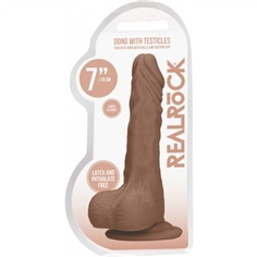 Dildo com Testículos Tan 7 / 17 Cm Realrock - PR2010372485 2
