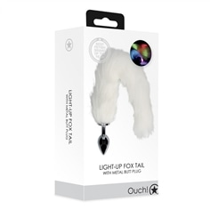 Plug Anal com Cauda de Raposa Luminosa Branca Ouch! - PR2010387199 2