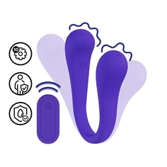 Vibrador Flexível com Comando Dual-Ended Bendable Roxo Loveline - PR2010387799