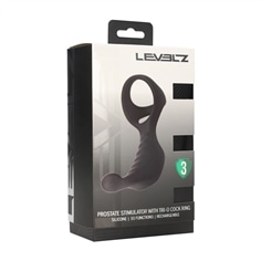 Estimulador de Próstata Vibratório Em Silicone com Anel para o Pénis Tri o Preto Levelz - PR2010387679 2