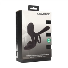 Anel para o Pénis Em Silicone com Vibração e Triplo Motor Preto Levelz - PR2010387680 2