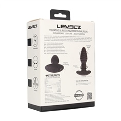 Plug Anal Vibratório com Estrias Em Silicone com Rotação e Comando Levelz - PR2010387682