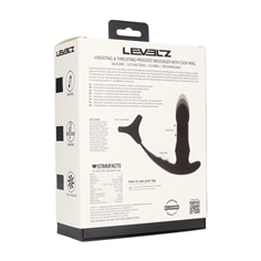 Estimulador de Próstata e Anel para o Pénis Tri o Em Silicone com Vibração e Impulso Preto Levelz - PR2010387689