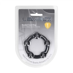 Anel para o Pénis com Pérolas M 35Mm Preto Levelz - PR2010313660 2