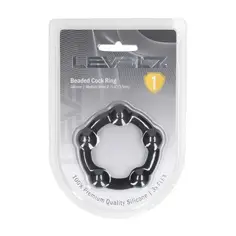 Anel para o Pénis com Pérolas M 35Mm Preto Levelz - PR2010313660 2