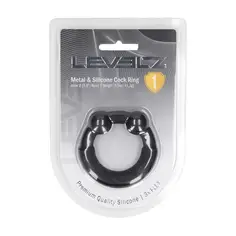 Anel para o Pénis de Metal e Silicone Preto Levelz - PR2010387723 2