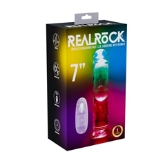 Vibrador com Led e Comando Led Vibrating Straight Cock 7' / 18 Realrock - PR2010387759 2