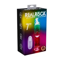 Vibrador com Led e Comando Led Vibrating Straight Cock 7' / 18 Realrock - PR2010387759 2