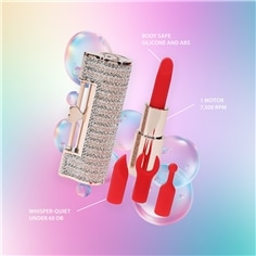 Vibrador com 4 Acessórios Angel Lipstick Rosa Loveline - PR2010387899