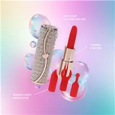 Vibrador com 4 Acessórios Candy Lipstick Rosa Loveline - PR2010387903
