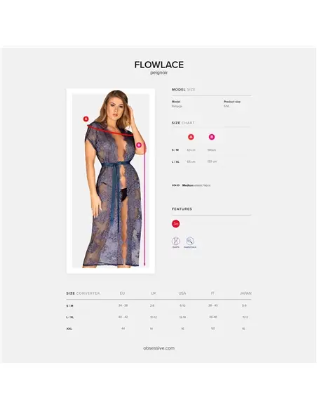 Robe Flowlace Obsessive Azul - 36-38 S/M #3 - PR2010358998