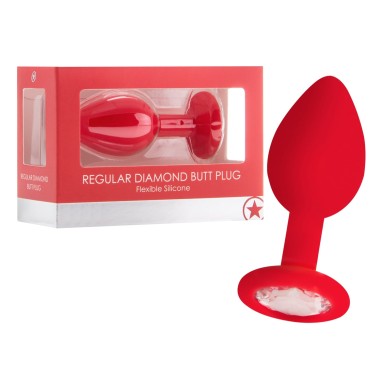 Plug Anal Diamond Butt Plug Regular Vermelho - Vermelho - PR2010343360
