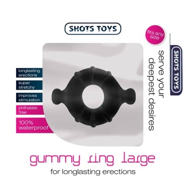 Anel para o Pénis Gummy Ring Grande - Preto - PR2010341625