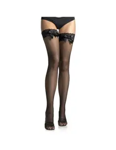 Meias de Ligas de Rede com Laços Pretos - T. ÚNICO - PR2010304724 2