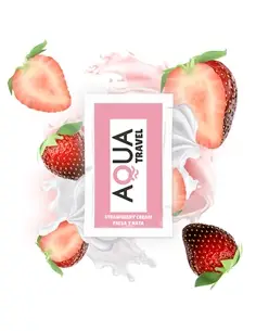 Aqua Travel Sabor de Creme de Morango Lubrificante À Base de Água - 6 Ml - PR2010371873
