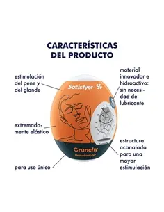 Pack de 3 Masturbadores Ovo Masturbator Egg Crunchy Satisfyer - PR2010372611 2