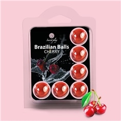 6 Bolas Lubrificantes Beijáveis Brazilian Balls Sabor a Cereja - PR2010355391