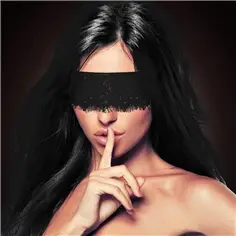 Venda para Os Olhos Ouch! Mystère Lace Mask Preta - Preto - PR2010327446