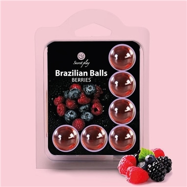 6 Bolas Lubrificantes Beijáveis Brazilian Balls Sabor a Frutos Vermelhos - PR2010355402