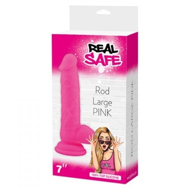 Dildo Em Silicone Real Safe Rod Large Rosa - PR2010348567