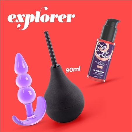 Explorer Duche Anal 90Ml com Lubrificante Anal 50Ml e Plug The Plunger Crushious - PR2010371958