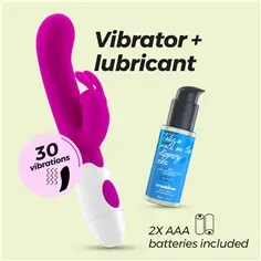 Vibrador com Estimulador de Clitóris Jigglie e Lubrificante À Base de Água Incluído Crushious - PR2010372526